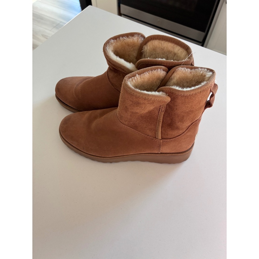 UGG Classic Femme Mini Chestnut Suede Wedge Ankle Boots Flaw Brown Women 7.5